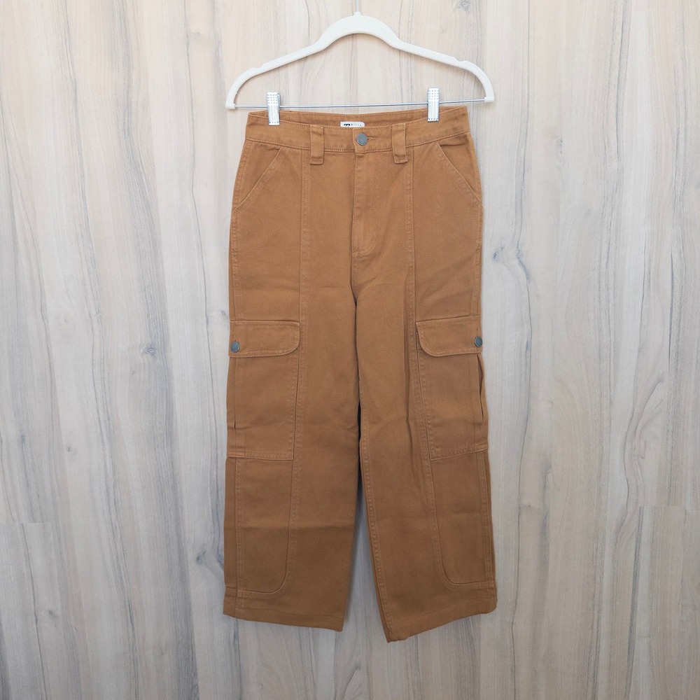 Billabong Womens Cargo Pants 25 Rust Brown High Rise Wall to Wall Utility Y2K